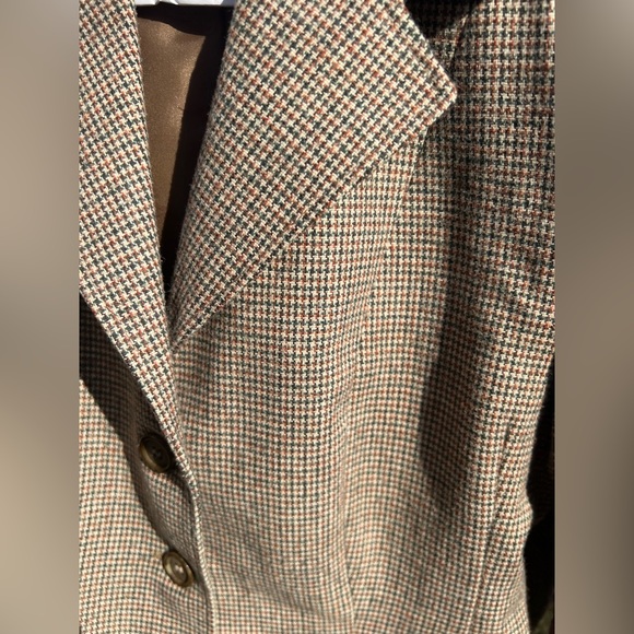 Veste De Hacking En Laine Tweed Vert - Taille 42 - Style Rétro